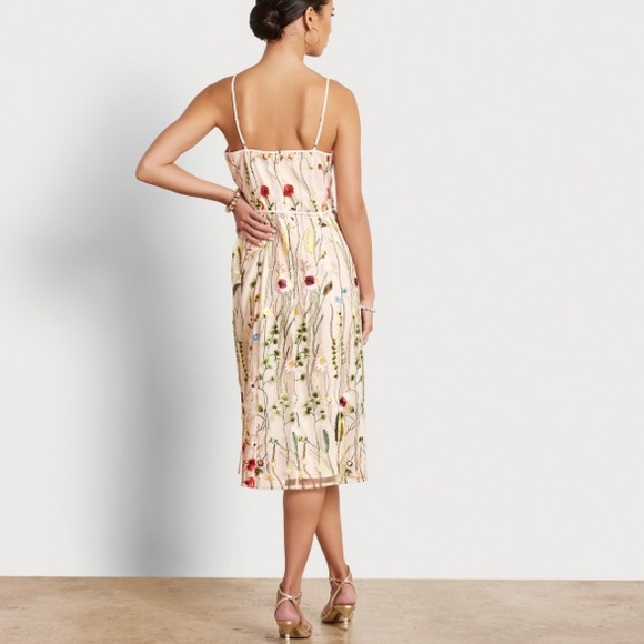 NWT Sam Edelman Floral Embroidered Midi Dress in Ecru/Multi - Picture 5 of 10